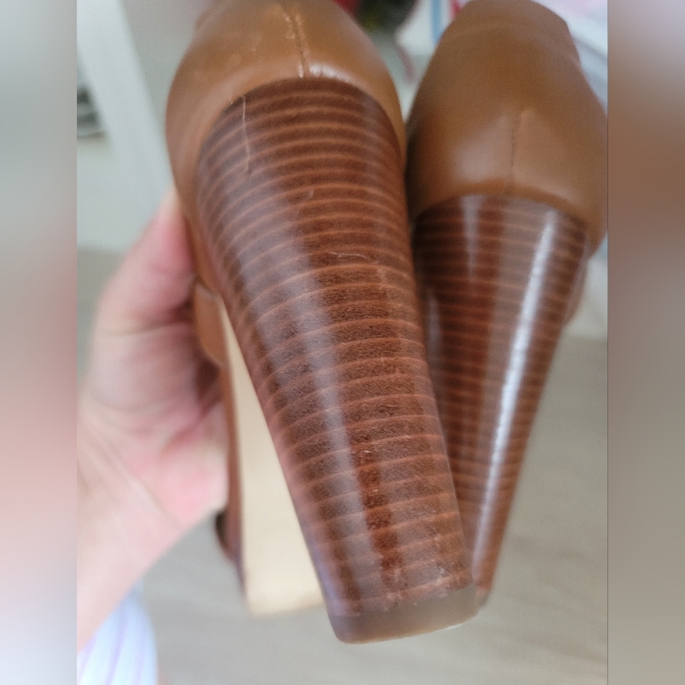 Michael Kors tan heel sandals, size 6
